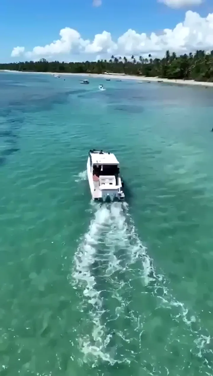Chegando de lancha na porta da casa